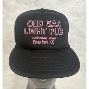 Vintage Old Gas Light‎ Pub Trucker Hat Estes Park Colorado Mesh Snapback Retro